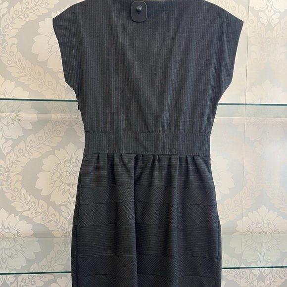 BOSS / HUGO BOSS Pinstriped Cap Sleeve Little Black Dress - Picture 5 of 8
